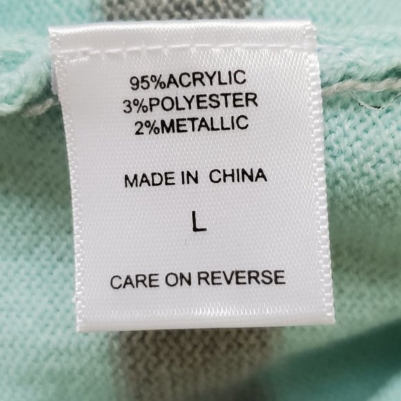 New York & Company Preppy Striped V-Neck Knit Sweater NEW NWT Size L - Picture 10 of 13